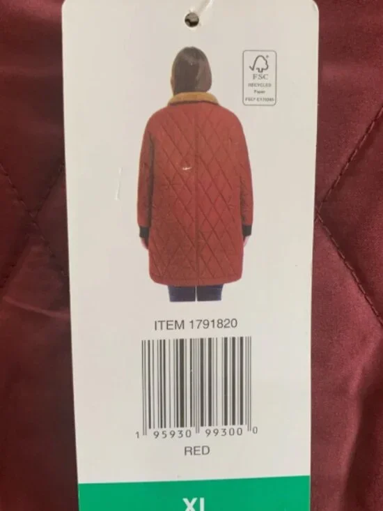 New Weatherproof Vintage Women’s Quilted Puffer Coat, Burgundy, Size XL - Picture 5 of 10